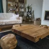 grande table basse en poutre de chene style industriel