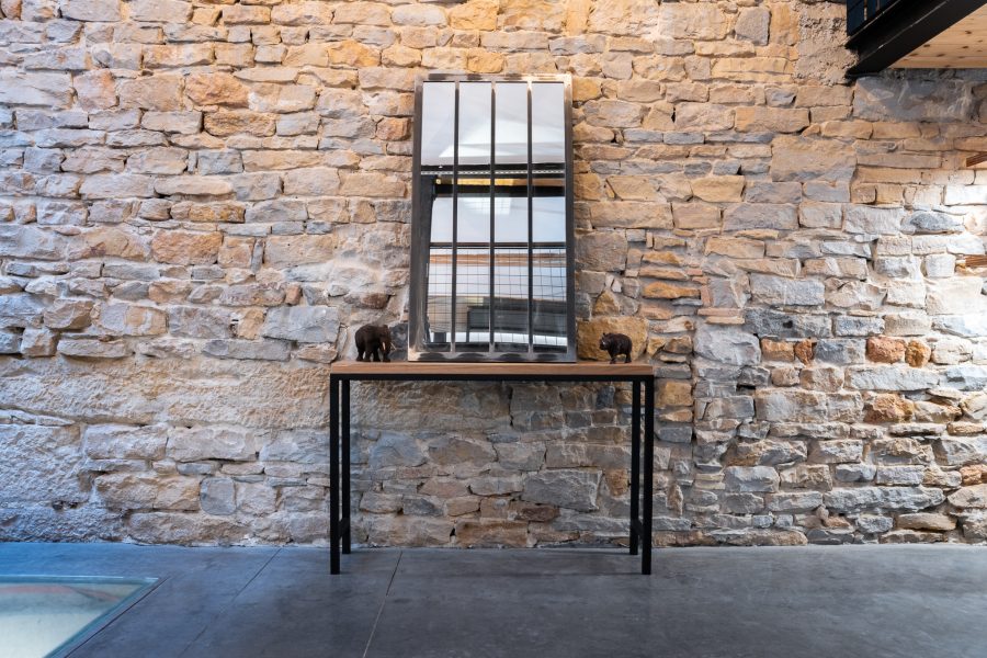 verriere miroir atelier boyet mur en pierre appartement lyon