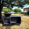 braséro haut de gamme sur roue de quentin boyet dans un jardin de provence